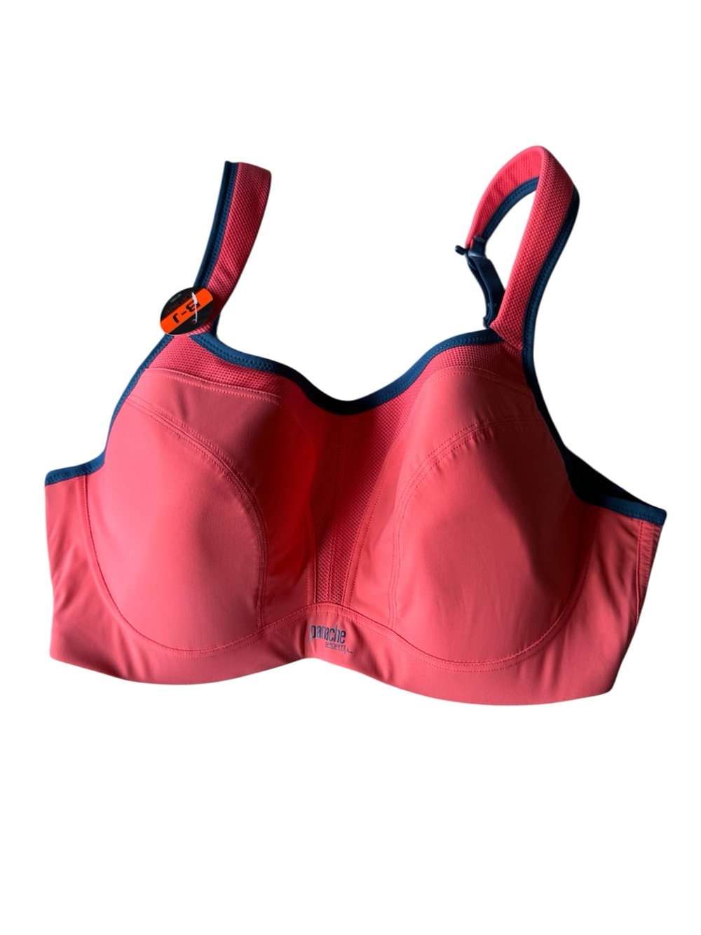 Panache 5021 Coral Sports Bra with Navy Trim Size 38DD